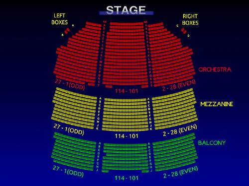 Broadway Theater Interactive Seating Chart