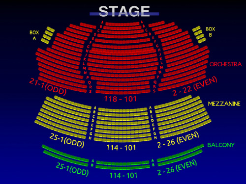 Broadway Theater Interactive Seating Chart